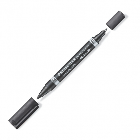 La Bucata - Marker Permanent 2 Capete F/M 06mm/1.5mm Negru Staedtler
