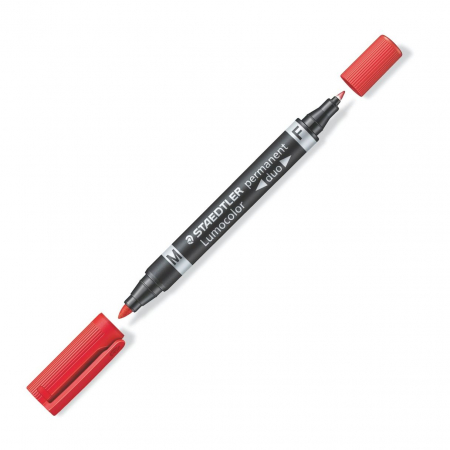 La Bucata - Marker Permanent 2 Capete F/M 06mm/1.5mm Rosu Staedtler