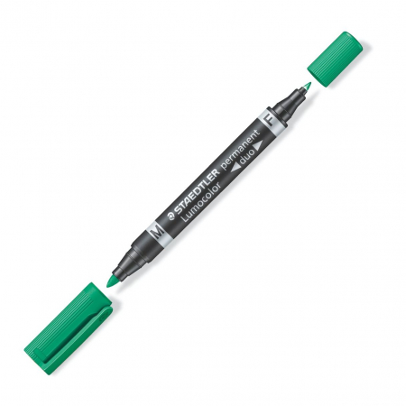 La Bucata - Marker Permanent 2 Capete F/M 06mm/1.5mm Verde Staedtler