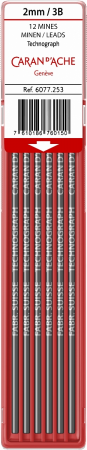 Mine Creion Mecanic - Mine creion 2 mm 3B etui 12 buc Caran d'Ache