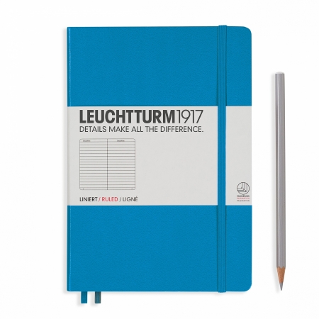 Leuchtturm1917 - Caiet A5 Liniat Coperta Rigida Albastru Azur Leuchtturm1917