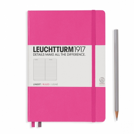 Leuchtturm1917 - Caiet A5 Liniat Coperta Rigida Roz Leuchtturm1917