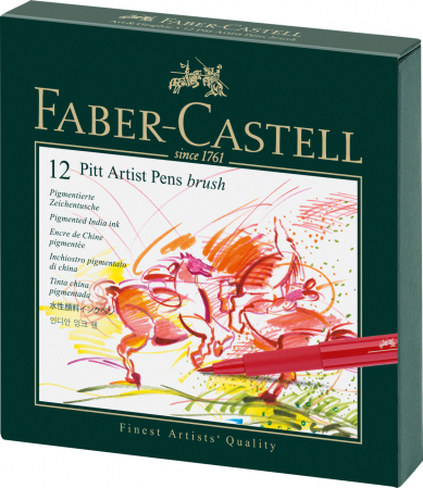 Markere Pensula - PITT ARTIST PEN CUT STUDIO 12 BUC FABER-CASTELL