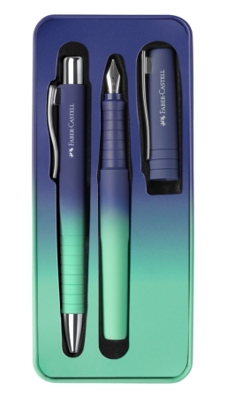 Nou! - Set Stilou + Pix Poly Ball Flow Albastru-Turcoaz XB, Faber-Castell
