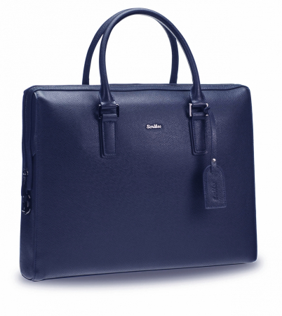Genti - Servieta Documente & Laptop Leather Tango Dark Blue, Scrikss