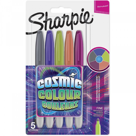 Markere permanente - Set 5 Markere Permanente Fine Point Bullet Cosmic Sharpie
