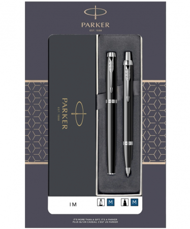 Seturi Parker IM Royal - Set 2 Stilou + Pix IM Royal Black Lacquer CT, Parker