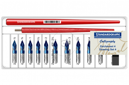 Penite - Set 2 tocuri port-penita, 1 magnet si selectie de 11 penite caligrafie