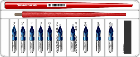Set 2 tocuri port-penita, 1 magnet si selectie de 12 penite caligrafie [1]