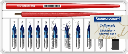Seturi Caligrafie - Set 2 tocuri port-penita, 1 magnet si selectie de 12 penite caligrafie