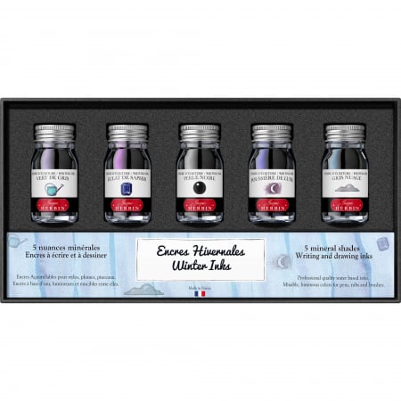 Calimari Cerneala - Set 5 Calimara 10 ml Pearl of Inks Seasons Winter, Jacques Herbin