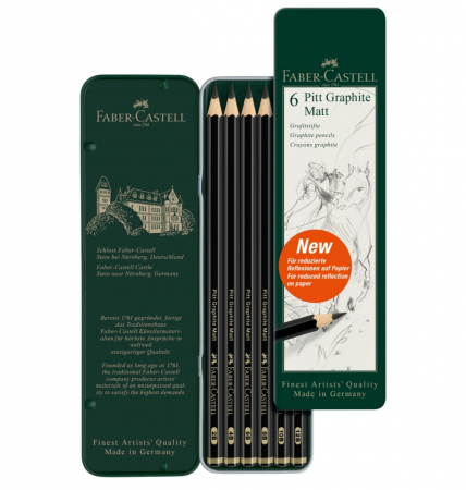 Creioane Grafit Desen - SET 6 BUC CREION GRAFIT MAT PITT FABER-CASTELL