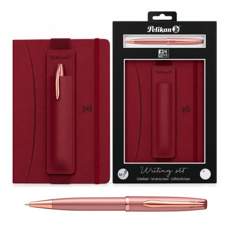 Brand - Set Agendă Oxford + Pix Pelikan Jazz Noble Elegance Pink Rose  + Etui Bordo