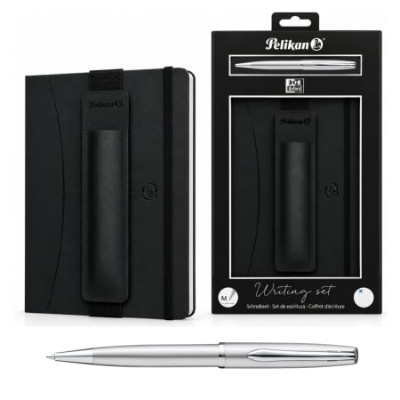 Brand - Set Agendă Oxford Signature + Pix Pelikan Jazz Noble Elegance Silver + Etui Negru