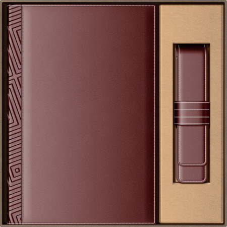 Set Agenda Piele B5 + Pouch Pen Bordeaux, Princ Leather [7]