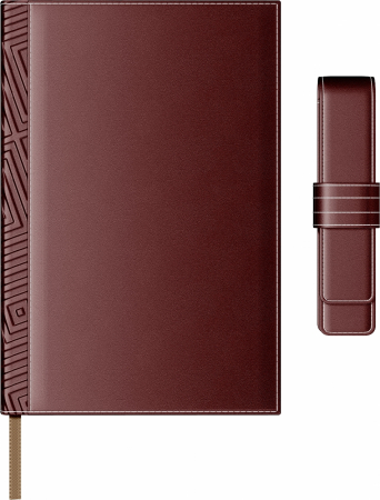 Princ Leather - Set Agenda Piele B5 + Pouch Pen Bordeaux, Princ Leather