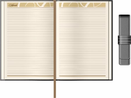 Set Agenda Piele B5 + Pouch Pen Grey, Princ Leather  [2]