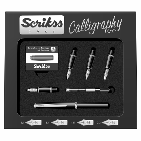 Seturi Caligrafie - Set Calligraphic Pen Set Black CT, Scrikss