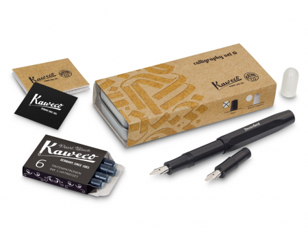Seturi Caligrafie - Set Calligraphy Black "S" in Cutie Metalica, Kaweco