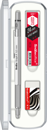 Creioane Mecanice Desen - Set Creion Mecanic 0.5 Graph-X Satin Chrome CT SCRIKSS