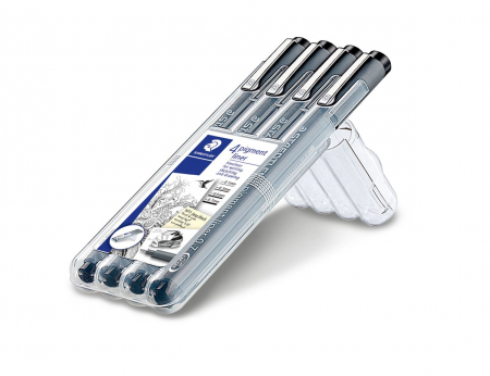 Linere - Set Pigment Liner 308 Set 4 dimensiuni, Staedtler