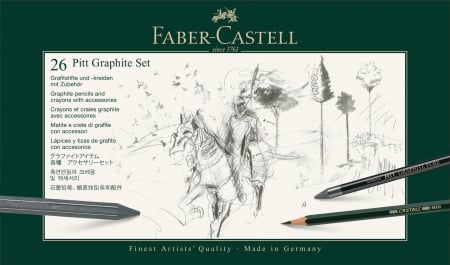 Set Pitt Monochrome Grafit 26 Buc, Faber-Castell