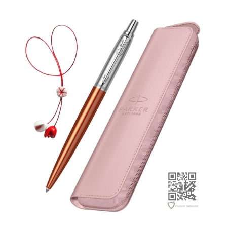 Seturi instrumente de scris - Set Pix Parker Jotter Royal Chelsea Orange + Etui cu fermoar + Martisor