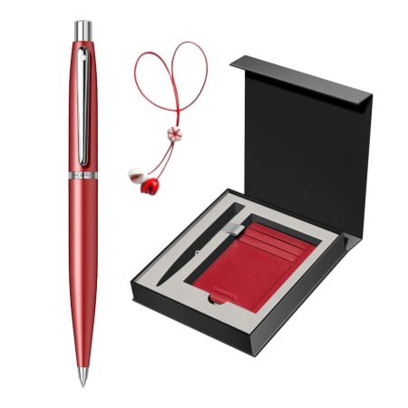 Nou! - Set Pix Sheaffer VFM Red + Card Holder asortat + Martisor