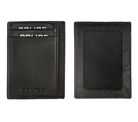 Set port-feuille Elvin black-grey+ breloc lung+ card-holder, Police [4]