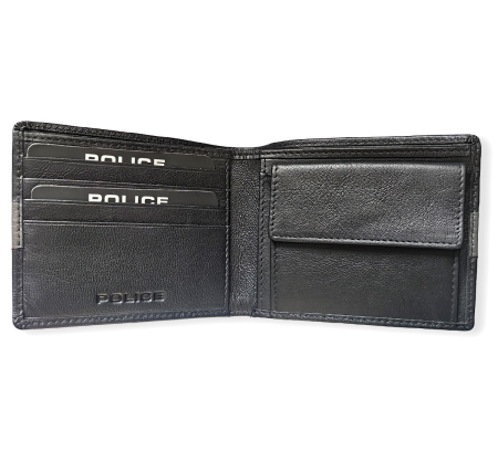 Set port-feuille Elvin black-grey+ breloc lung+ card-holder, Police [3]