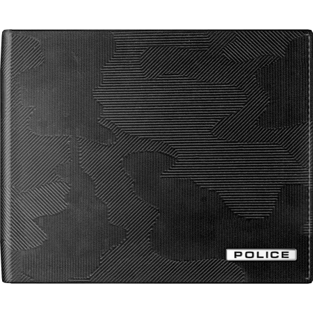 Brand - Portofel Barbatesc Piele Police Leather Berryblack RFID Black, Police