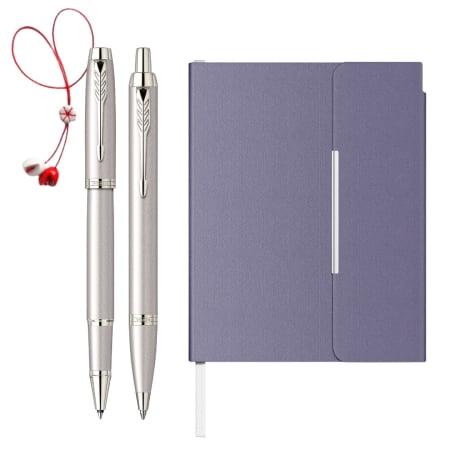 Seturi instrumente de scris - Set Roller Parker IM Royal Champagne + Pix IM Royal + Agenda A6 Velvet tip mapa + Martisor