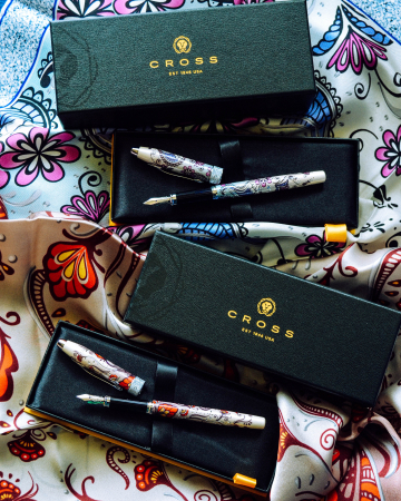 Set Stilou Botanica Purple Orchid CT + Esarfa matase naturala 2, Cross [5]
