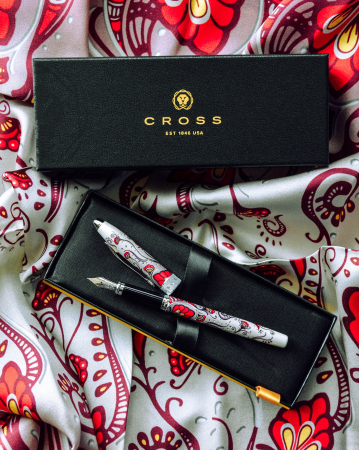 Set Stilou Botanica Red Hummingbird Vine CT+ Esarfa matase naturala 2, Cross [3]