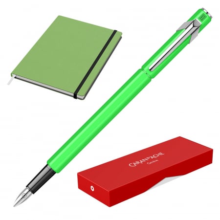 Seturi 849 - Set Stilou Caran D'Ache 849 Green + Notes Velvet A5 Green