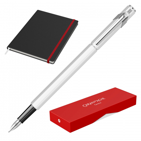 Seturi 849 - Set Stilou Caran D'Ache 849 White + Notes Velvet A5 Black