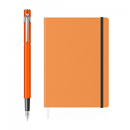 Set Stilou Caran D'Ache 849 Orange + Notes Velvet A5 Orange [1]
