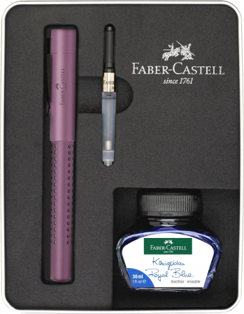 Seturi Faber-Castell - Set Stilou + Cerneala + Convertor GRIP 2011 Berry, Faber-Castell