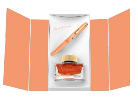 Nou! - Set Stilou Classic M200 Apricot Achat + Edelstein Ink Apricot Achat, Pelikan
