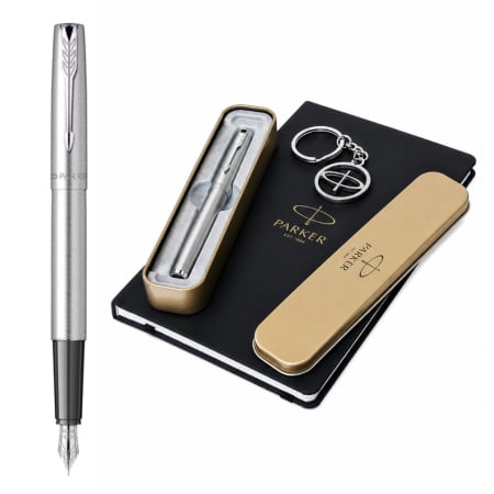 Seturi Parker - Set Stilou Parker Frontier Stainless Steel CT + Agenda A5 + Breloc Parker