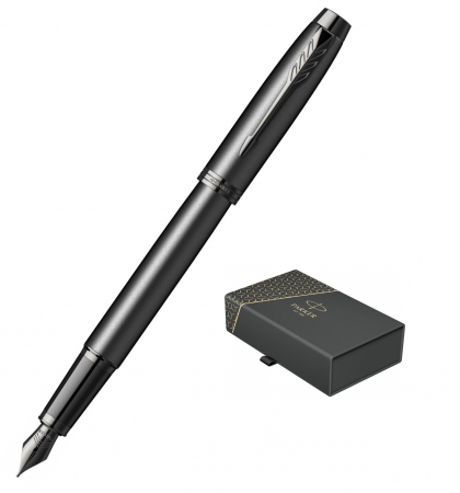 Seturi Parker IM Royal - Set Stilou Parker IM Royal Achromatic Black BT in Cutie cadou cu etui, Parker 
