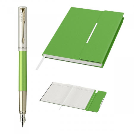 Seturi Parker Vector - Set Stilou Parker Vector XL Royal Green Champagne CT + Notes B6 Lime Royal