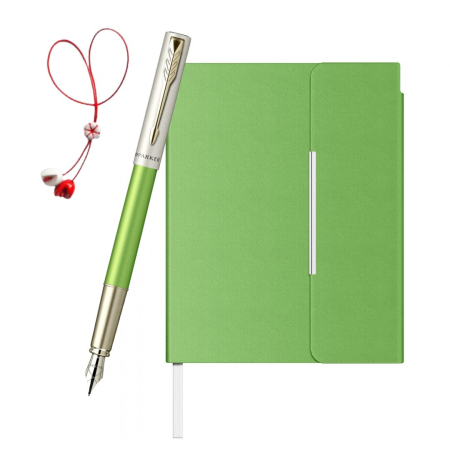 Seturi Parker Vector XL - Set Stilou Parker Vector XL Royal Green Champagne CT + Notes B6 Lime Royal III + Martisor