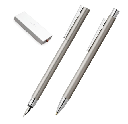 Faber-Castell - Set Stilou + Pix Faber-Castell Neo Slim Metal SS Matt