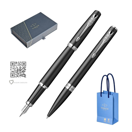 Nou! - Set Stilou + Pix Parker Meridian Matte Black CT