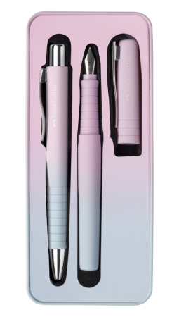 Nou! - Set Stilou + Pix Poly Pen Flow Bleu-Roz, Faber-Castell