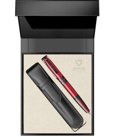 Set Stilou Sheaffer Icon Metallic Red BT + Caseta Cadou cu Etui Piele [1]