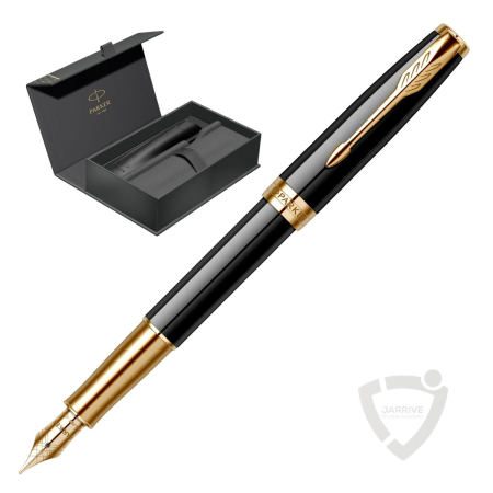 Parker - Set Stilou Sonnet Royal 18k Black GT in cutie Parker cu etui Piele, Parker