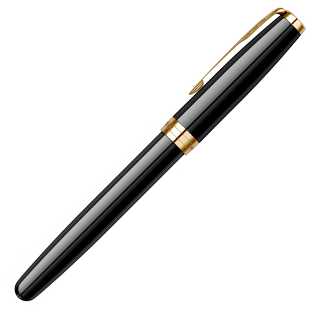 Set Stilou Sonnet Royal 18k Black GT in cutie Parker cu etui Piele, Parker [2]