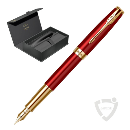 Parker - Set Stilou Sonnet Royal 18k Red GT in cutie Parker cu etui Piele, Parker